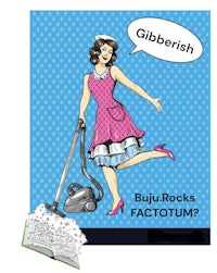 a woman with a vacuum cleaner and the words'buji rocks factum?'