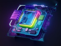 a computer chip on a black background