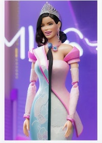 a barbie doll wearing a tiara